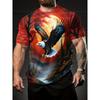Colorful Cool Eagle Pattern T Shirt For Men Flame 3D Printed Tees Summer Street Short Sleeve Round Neck Tops Loose T-Shirts