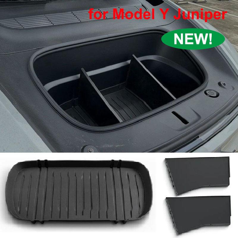 for Tesla New Model Y Juniper 2025 Launch 2026 Front Trunk Mat Partition Board TPE Frunk Protector Cushion Organizer Storage Box
