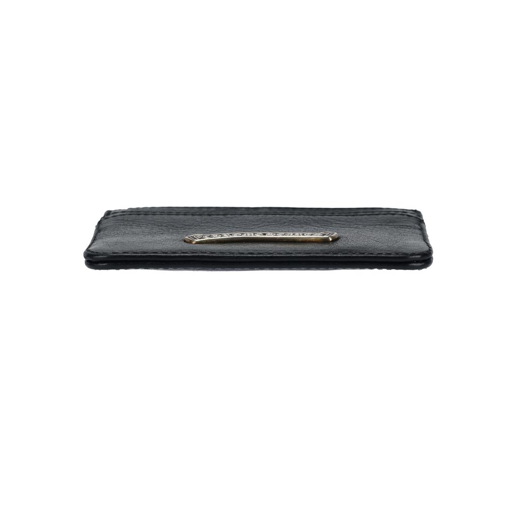 CHROME HEARTS Кошелек для карт из серебристой кожи Scroll Унисекс Аксессуары Черный CH-2270119