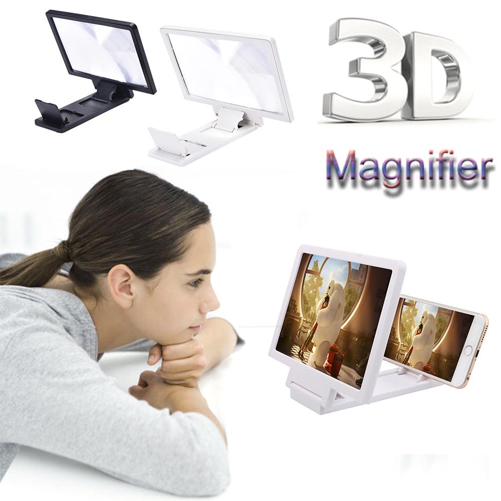 Portable Folding Bracket Screen Magnifier Mobile Phone Holder Enlarged 3D Glass