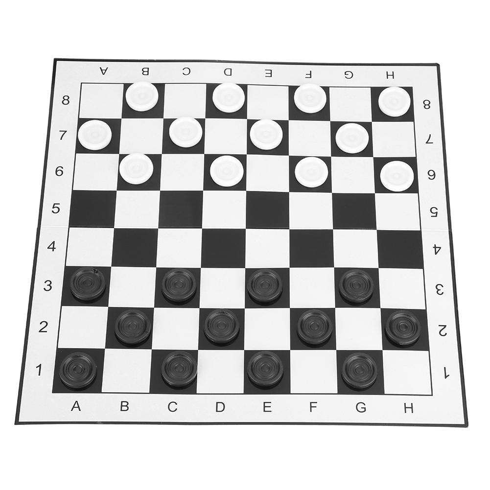 Портативная пластиковая международная складная доска для шашек, шахматная игра для вечеринок, семейных мероприятий