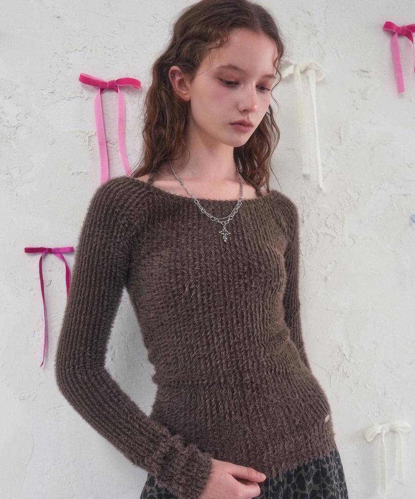 VIVACIOUS Kiss Contour Line Knit_4Colors
