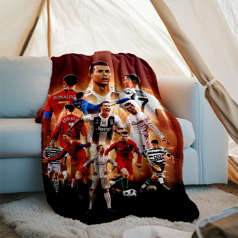 Cristiano Ronaldo printed throw blanket—lightweight,soft,warm;versatile blanket for all seasons—perfect as &air-conditioning throw,nap blanket