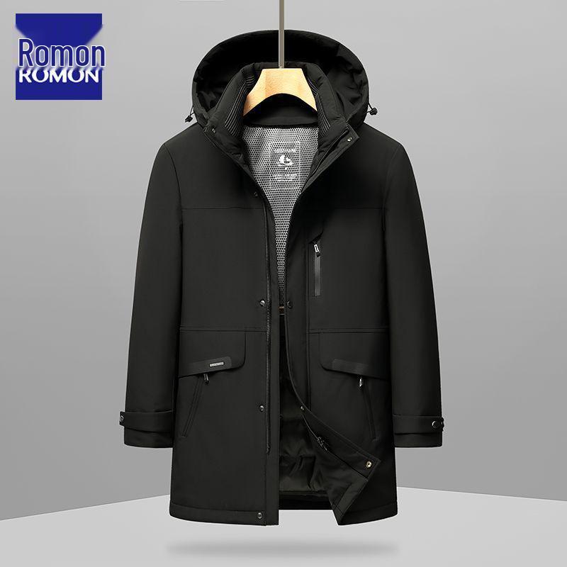 Romon Men's Mid-Length Thick Winter Goose Down Parka (2025 Edition)