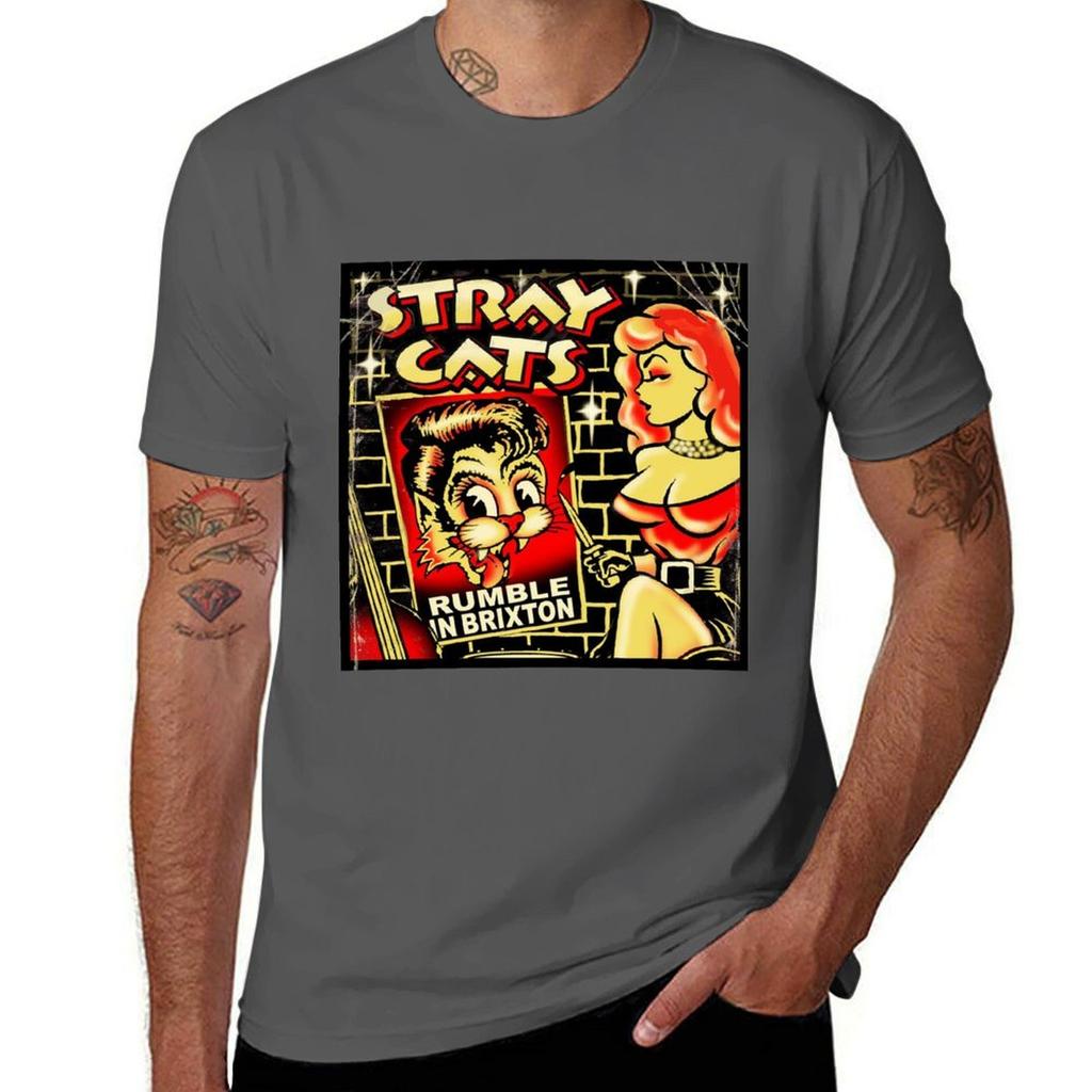 Футболка Stray Cats Brian Setzer Модная футболка с принтом для мужчин