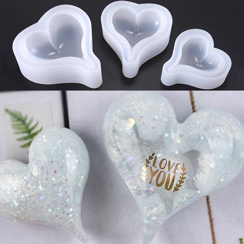 Resin Jewellry Silicone Mould Epoxy Heart Mold Craft DIY Making Pendant Casting