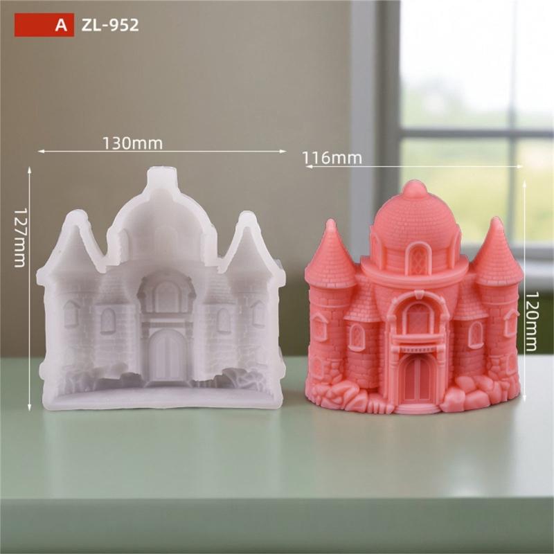 3D Замки Форма для свечей Орнамент Ручная работа Формы для литья Древние замки Силиконовые формы Формы для гипса Материалы для рукоделия