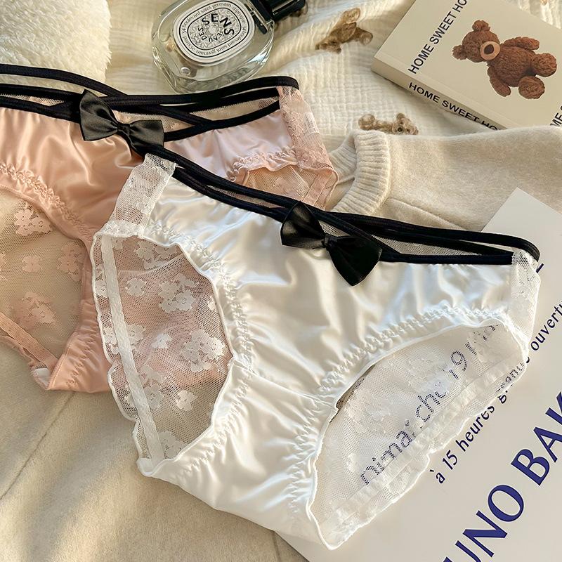 Женские трусики-трусы Pure Wind Sweet Lace Mesh с вышивкой, дышащие, со средней посадкой