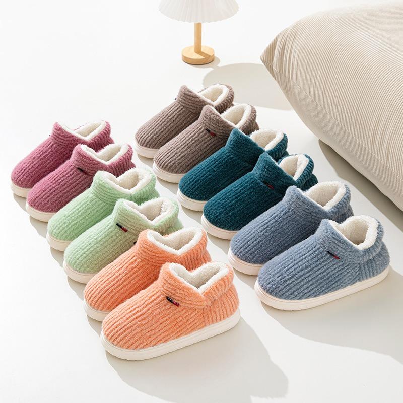 Новая сумка и шерстяные хлопковые тапочки для женщин на осень и зиму, толстая подошва, теплые и нескользящие, для домашнего использования, подходят для ношения на открытом воздухе