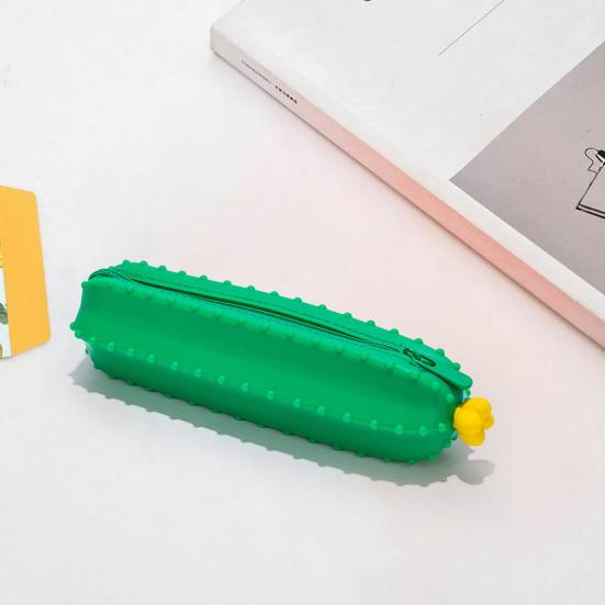 Пенал Очаровательный силиконовый пенал в форме фруктов и овощей, гладкая сумка для хранения ручек на молнии для школы