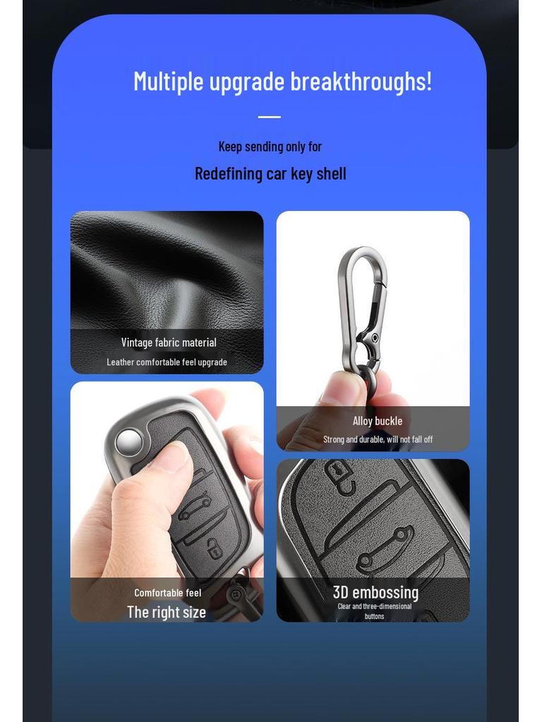 Крышка-брелок из цинкового сплава для Dongfeng Peugeot: Подходит для моделей 308, 301, 408X, 308S, 3008, 2008, 508