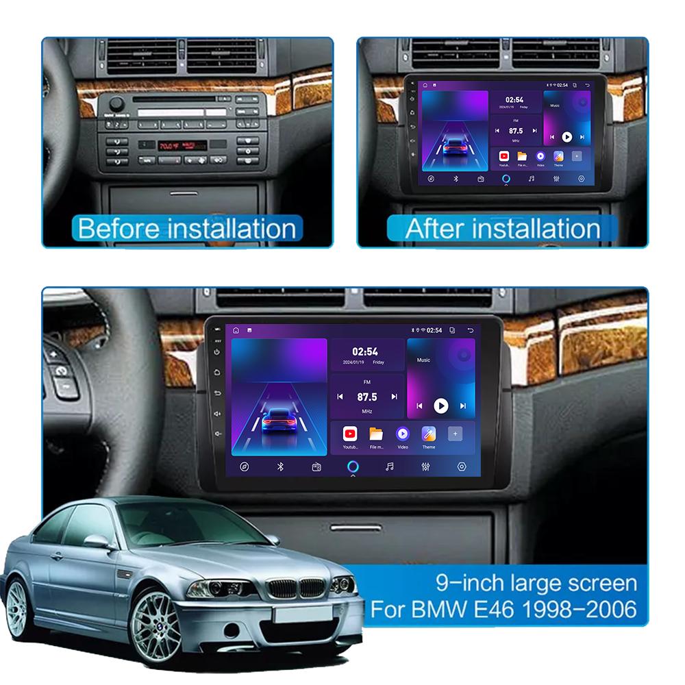 Android Carplay автомобильное радио для BMW E46 1998-2006 мультимедийный проигрыватель головное устройство стерео GPS навигация BT WIFI 4+64 ГБ