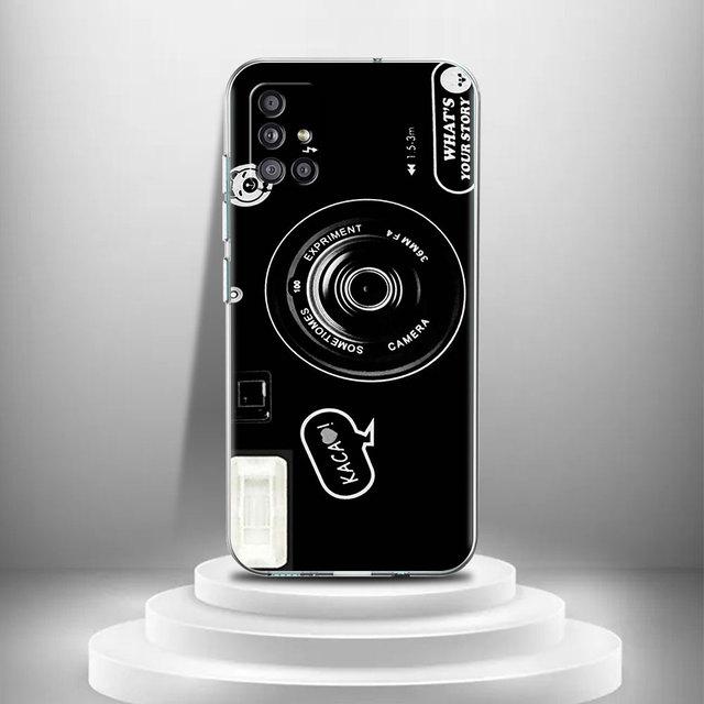 Vintage Camera Cassette Transparent Case For Samsung Galaxy A51 A71 A21s A31 A12 A32 5g A21 Eu A52 4g A41 A11 A22 Phone Cover