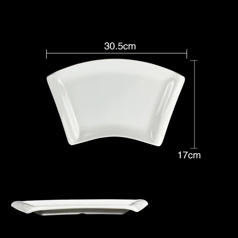 Чисто-белая пластиковая нестандартная тарелка, поднос для коммерции, тарелки для пикника и барбекю, десертные закуски, фруктовые блюда, кухонная утварь