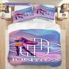 Fantasy Warriors Unite Three-piece set (1 * duvet cover + 2 * pillowcase, without core) 2D Flat Christmas birthday gift Soft and comfortable