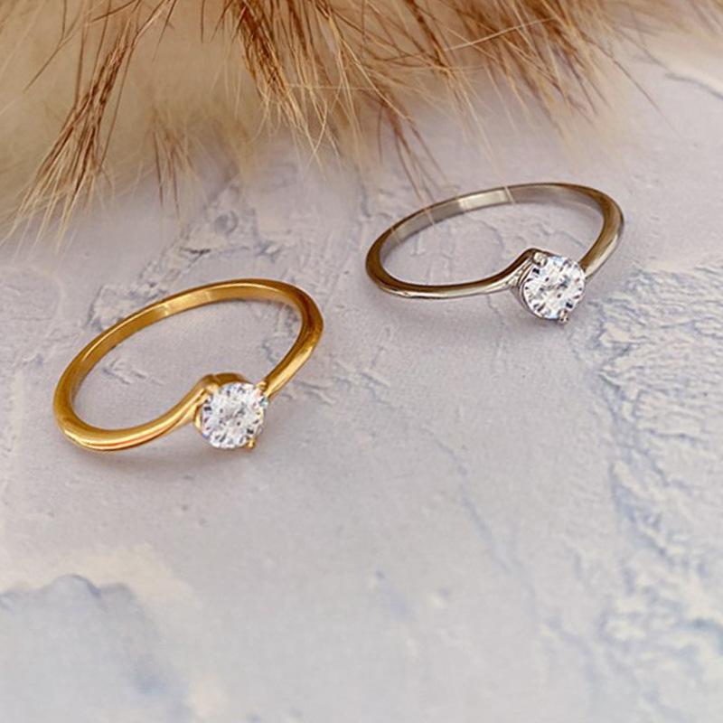 Кольцо с цирконом и бриллиантом «Супервспышка», класса люкс, с двумя крапанами, нишевый INS-стиль, высококлассное кольцо для женщин, ювелирное изделие из титановой стали, не тускнеет