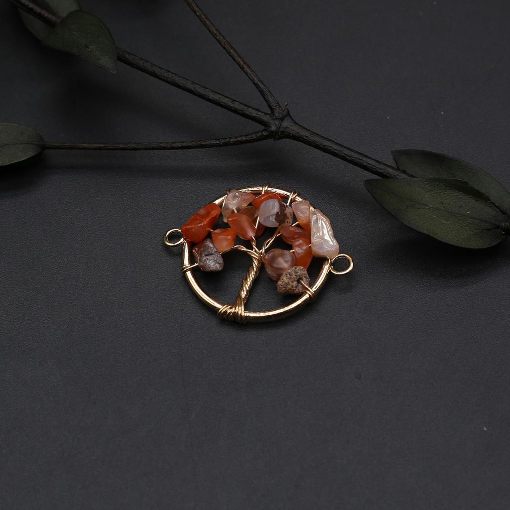 2 шт. намоточный разъем из натурального камня флюорит/аметист круглый гравийный разъем для изготовления ювелирных изделий DIY ожерелье браслет аксессуар