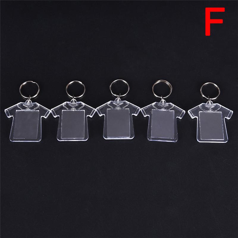 5Pcs Transparent Blank Insert Photo Picture Frame Keyring Key Chain Diy Gifts