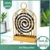 Gold Wrought Iron Hanging Birdcage Mosquito Coil Holder & Ashtray