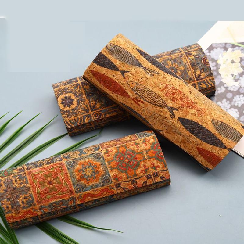 Футляр для очков из натуральной пробки, твердый чехол-раскладушка, красивый ящик для хранения очков для мужчин и женщин, страдающих близорукостью