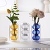 Nordic Creative Colored Glass Vase Simple Living Room Flower Arrangement Dry Flowers for Wedding Centerpieces Home Decoration
