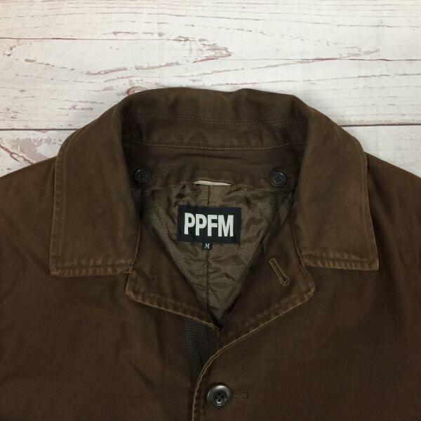 Made In Japan PPFM Lined Short Coat Button Jacket M Men Brown Stand Collar Painted(USED)