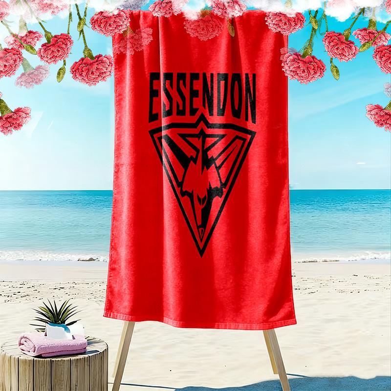 Essendon Football Club Print Beach Towel, Large Soft Quick Dry Towel for Beach Camping Swimming