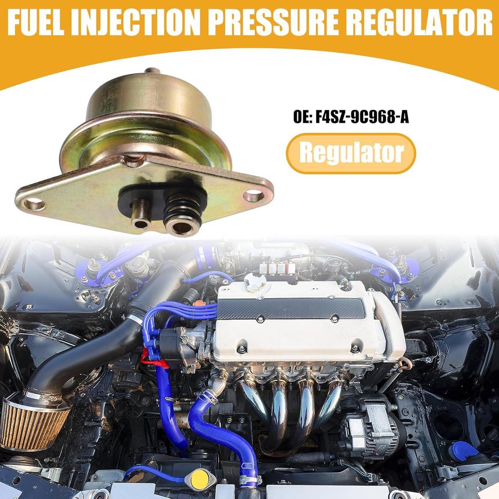 Fuel Injection Pressure Regulator No.F4SZ-9C968-A - Car Fuel Pressure Regulator - for Ford F-250 1998-1999 Metal Bronze Tone - 1 Pc
