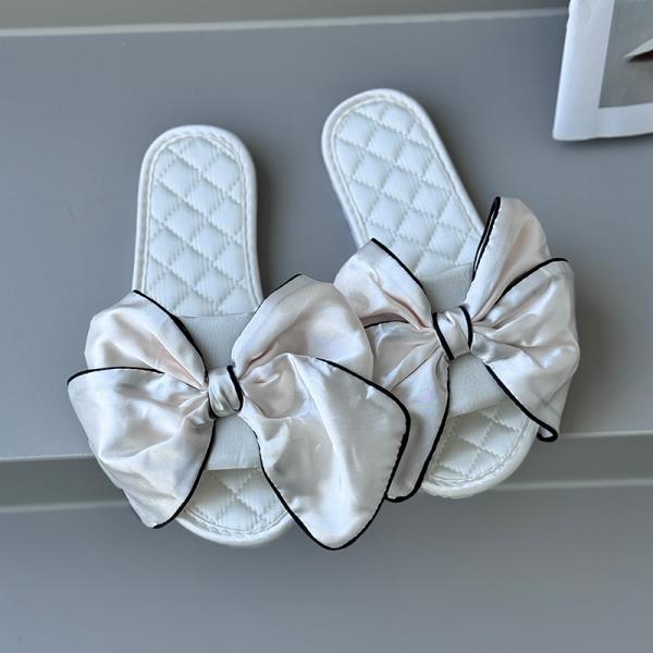 Модные тапочки Повседневные туфли на плоской подошве с бантом-бабочкой Женские шлепанцы Роскошные Мягкие Массажные Модные туфли с бантом-бабочкой Домашние тапочки с бантом-бабочкой