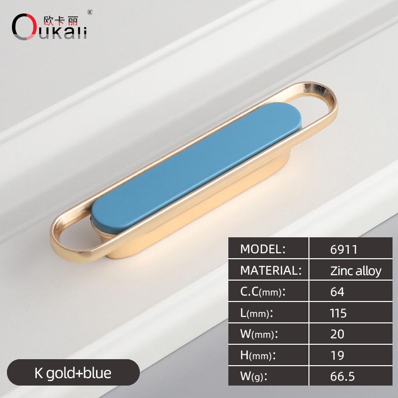 Best Selling K Gold Blue Black Bathroom Cabinet Hardware Zinc Material Bedroom Furniture Pulls Handle Knob