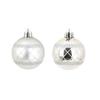 Set De 8 Boules De Noël Décor Carreaux Argent 6 Cm