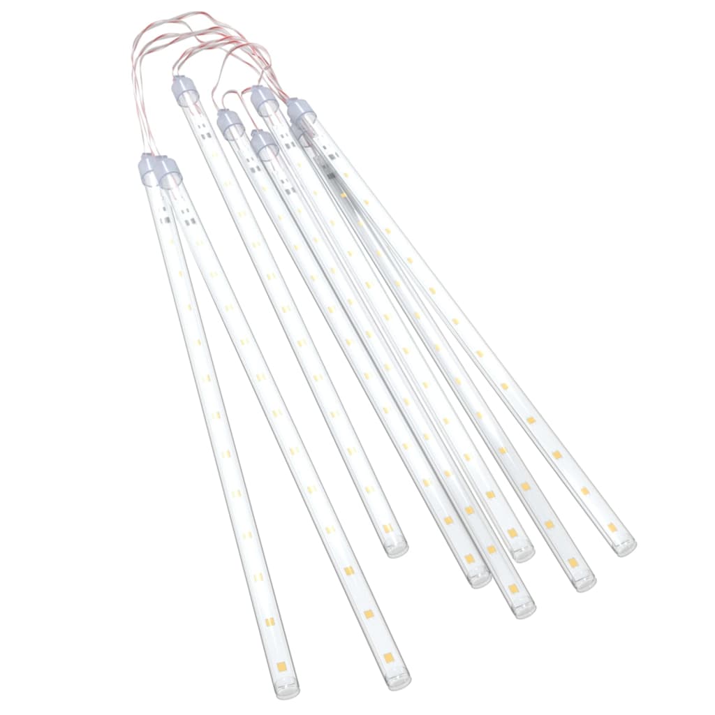 LED Meteor Lights 8 pcs 30 cm Warm White 192 LEDs