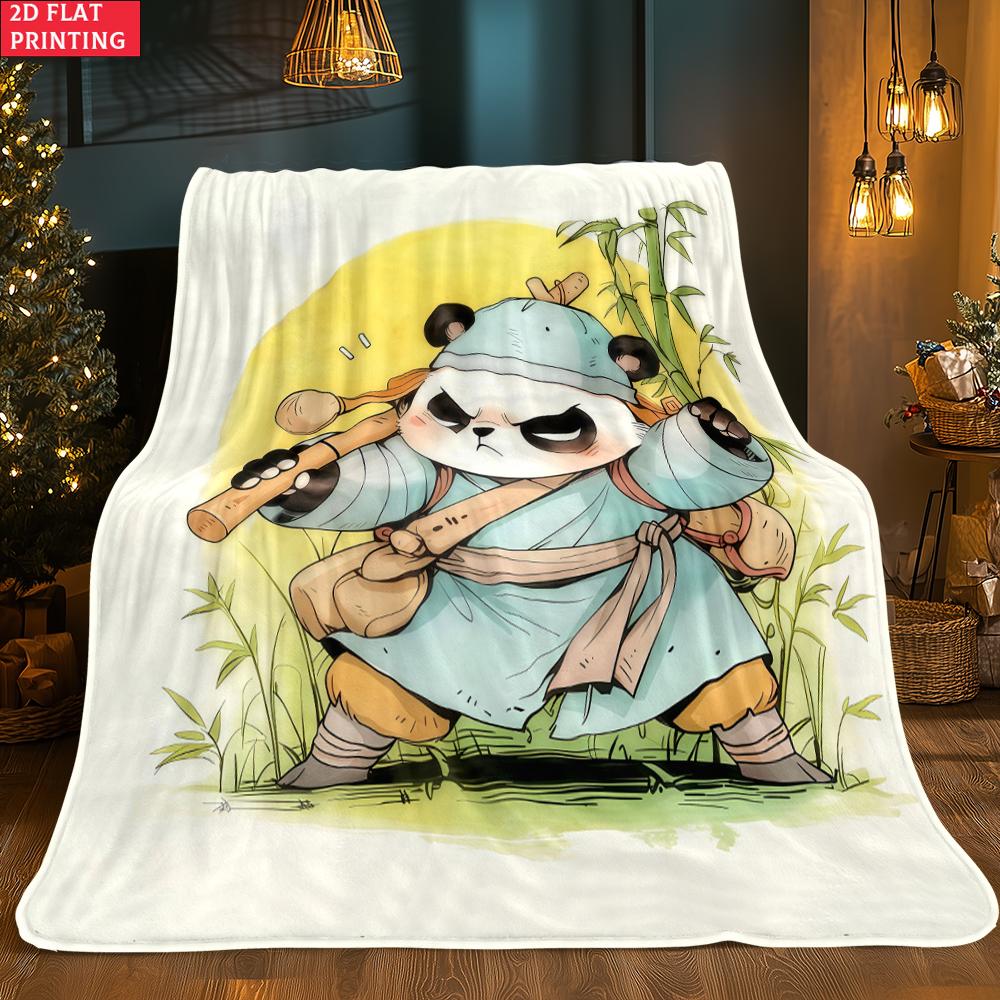 Anime Panda thin Flannel Blanket for Bedrooms,Living Rooms,Sofas Blankets,Lunch Breaks,Picnics,blankets fluffy