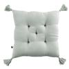 5-point Quilted Cushion with Pompoms "Gaïa" 40 X 40 Cm "Cotton Gauze" - Gaïa Eucalyptus