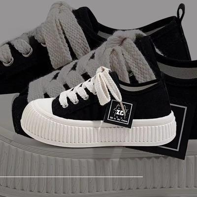 Кроссовки женские туфли для женщин на толстой подошве парусиновые туфли 2025 новый тренд женские дышащие белые кроссовки студенческие повседневные кроссовки