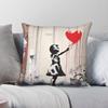 Banksy Girl With Balloon Square Pillowcase Polyester Linen Velvet Creative Zip Decorative Pillow Case Room Cushion Cover