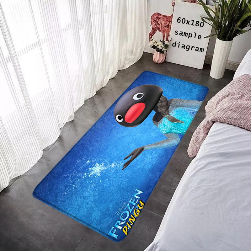 Door Mats Cute Pingu Penguin Interior Foot Rug Welcome Floor Mat for Entryway Soft Hallway Carpet Kitchen Rugs Fluffy Home Decor