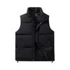 Men's Solid-color Casual Outdoor Warm Thickened Vest, Men's And Women's Stand-up Collar Sleeveless Zipper Vest Jacket