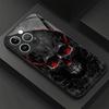 Black Skeleton Tempered Glass Case For iPhone 12 13 14 15 16 17 Plus Pro Max Anti-Drop Smooth Touch Protective Cellphone Cover
