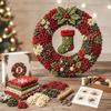 New 3D Christmas Fabric Poke Art Kit Christmas Socks, Cardinals, Wreath 3D Fabric Stamps, Home Decoration Ornaments Holiday Gift
