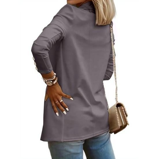 Женский костюм, пальто с лацканами, длинный рукав, открытая передняя часть, однотонное платье, пальто, деловая повседневная куртка, офисная одежда, верхняя одежда