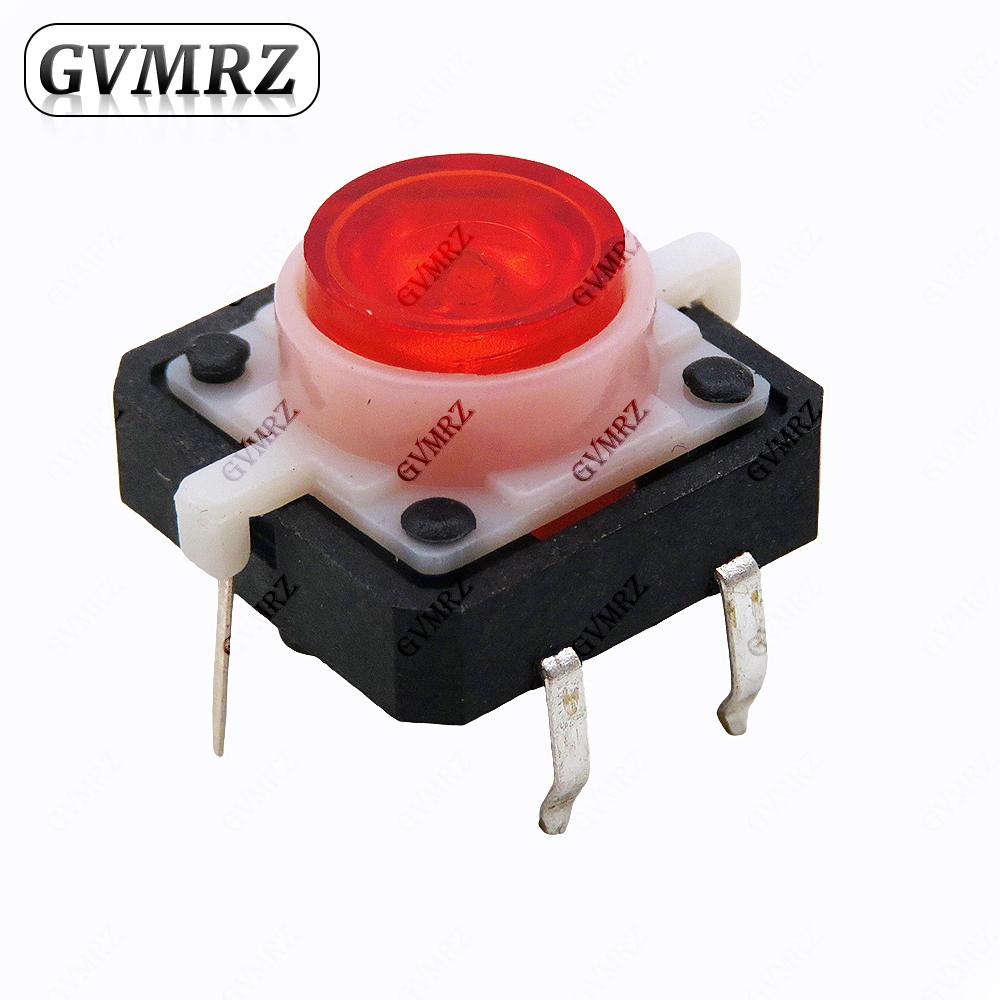 5PCS 12X12X7.3 Tactile Push Button Switch Momentary Tact LED 5 Color 12X12X7.3mm 12*12*7.3mm yellow,red,blue,green,white each 1