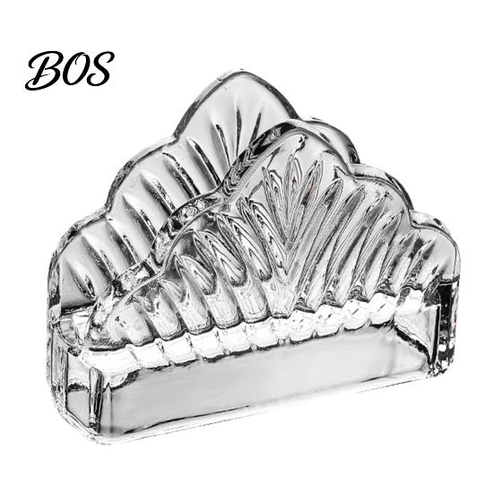Office Desk Organizer Tissue Holder, Crystal Glass Modern Style, Durable Scratch-Resistant Embossed Texture Napkin Dispenser Organizer, for Restaurant