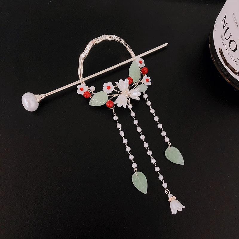 Элегантная жемчужная кисточка-заколка для волос для женщин - современный и старинный стиль Cheongsam U-образная заколка для волос