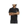 adidas Сплошная цветная футболка с круглым вырезом в стиле ретро, ​​мужские топы, черный HE5172
