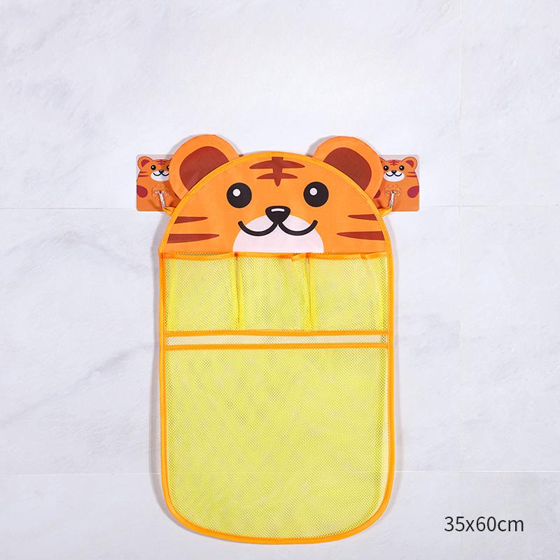 Dinosaur Duck Cartoon Animal Baby Bath Toys Organizer Net Bag Suction Cup Bathroom Baby Shower Tidy Storage Drain Water Dry