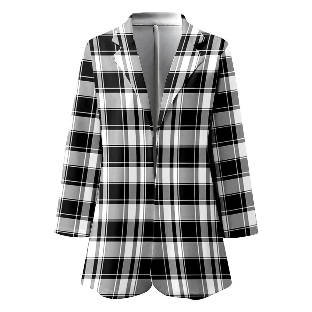 Женская модная куртка с лацканами и принтом, темперамент, повседневный пиджак