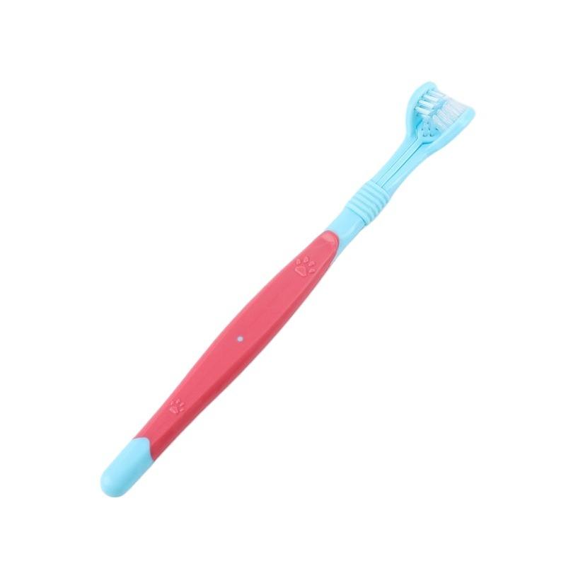 1Pcs Pet Toothbrush 3-Sided Dog Plastic Toothbrush Cat Dog Oral Cleaning Products Puppy Kitten Teeth Cleaning Tool