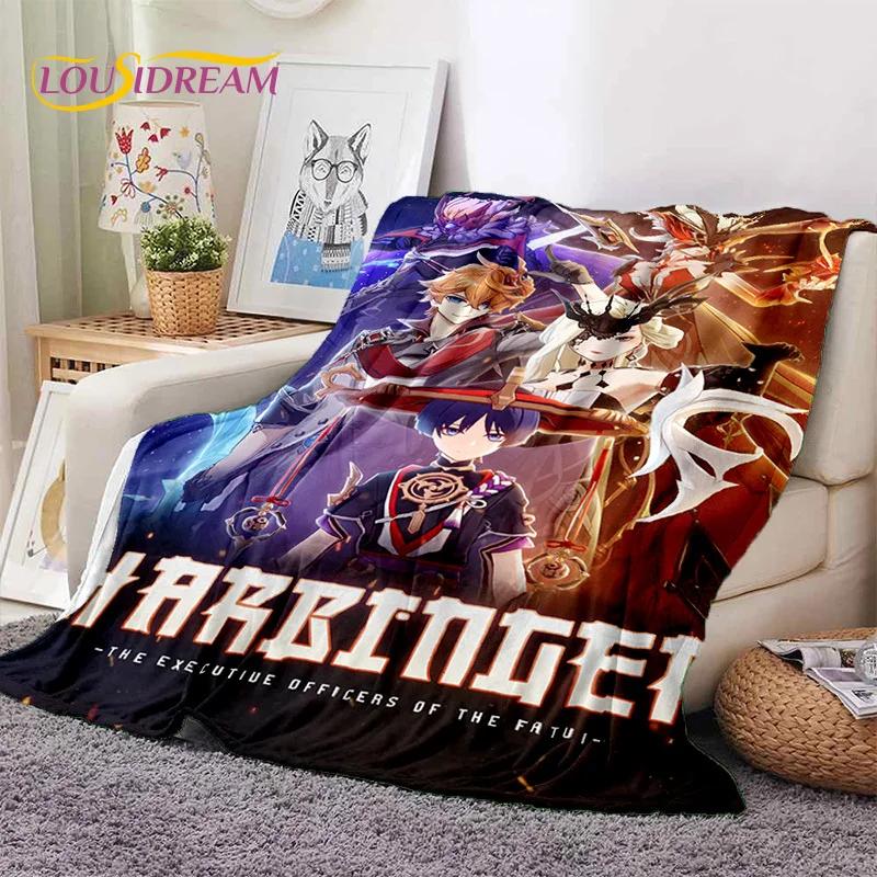 3D милый Genshin Impact мультфильм игра мягкий фланелевый плед для кровати спальни дивана пикника, плед для отдыха на свежем воздухе сон подарок