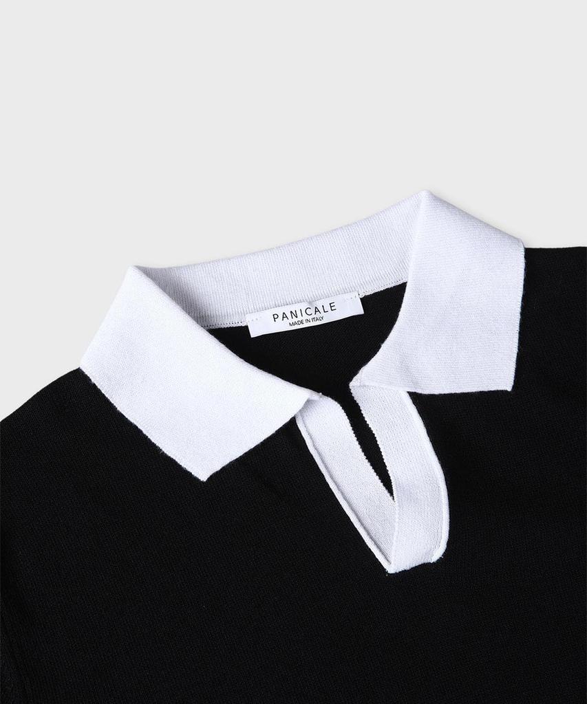 PANICALE Contrast Cotton Linen Blend Polo Shirt [2 Colors]